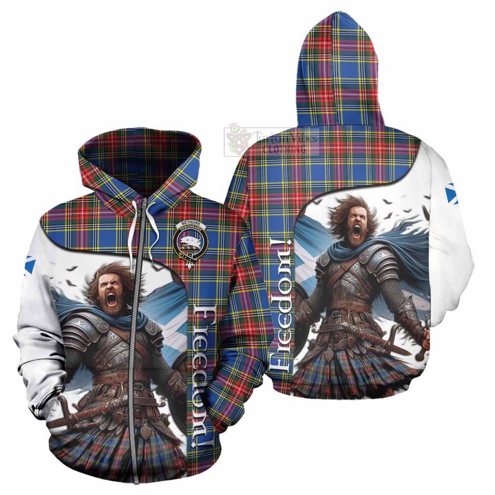 Tartan Vibes Clothing Bethune Crest Tartan Hoodie Inspired by the Freedom of Scottish Warrior