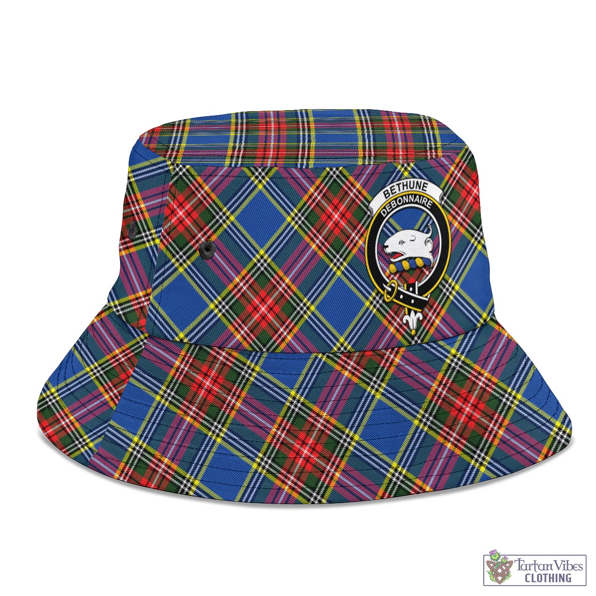 Tartan Vibes Clothing Bethune Tartan Bucket Hat with Family Crest