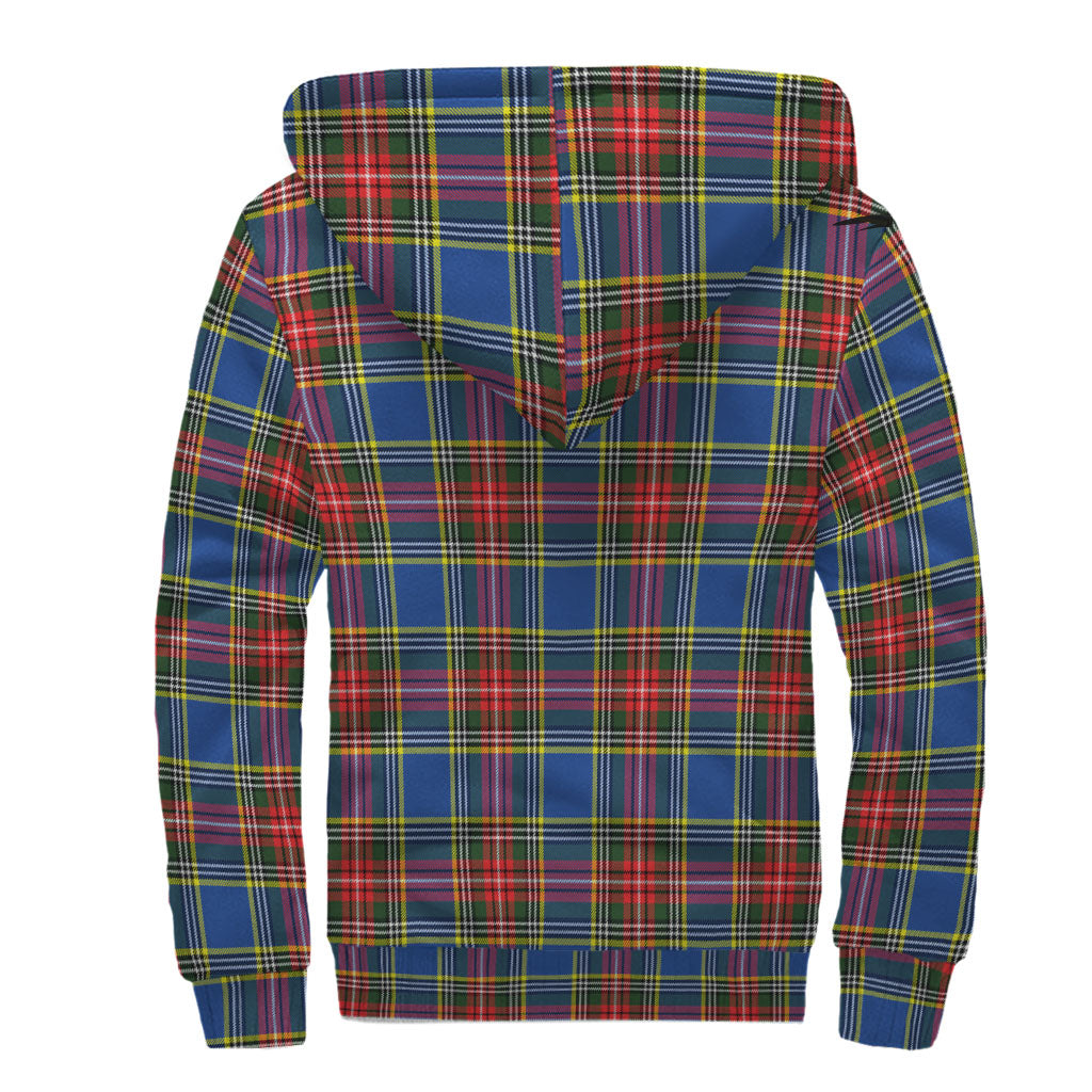 Bethune Tartan Sherpa Hoodie with Family Crest - Tartanvibesclothing