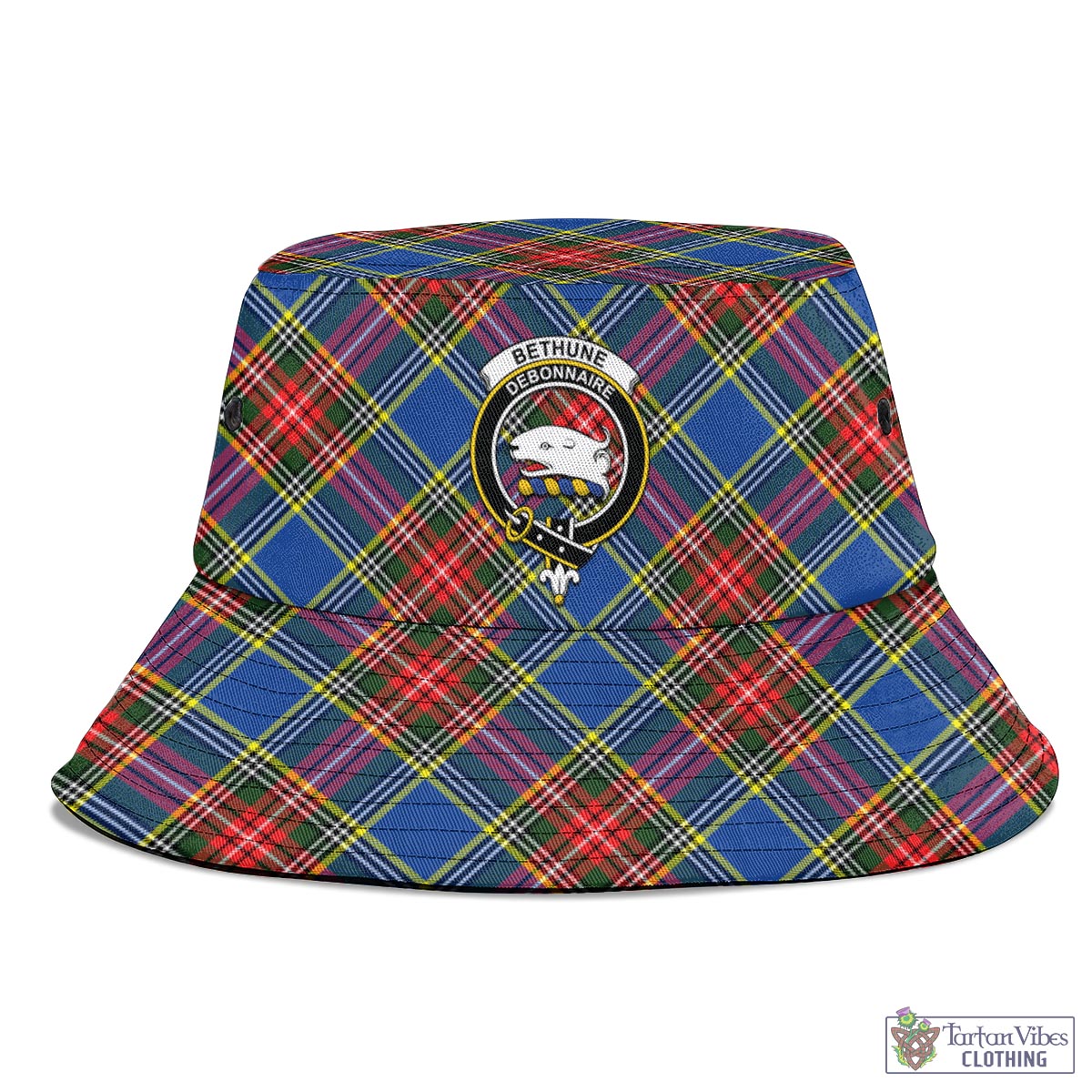 Tartan Vibes Clothing Bethune Tartan Bucket Hat with Family Crest