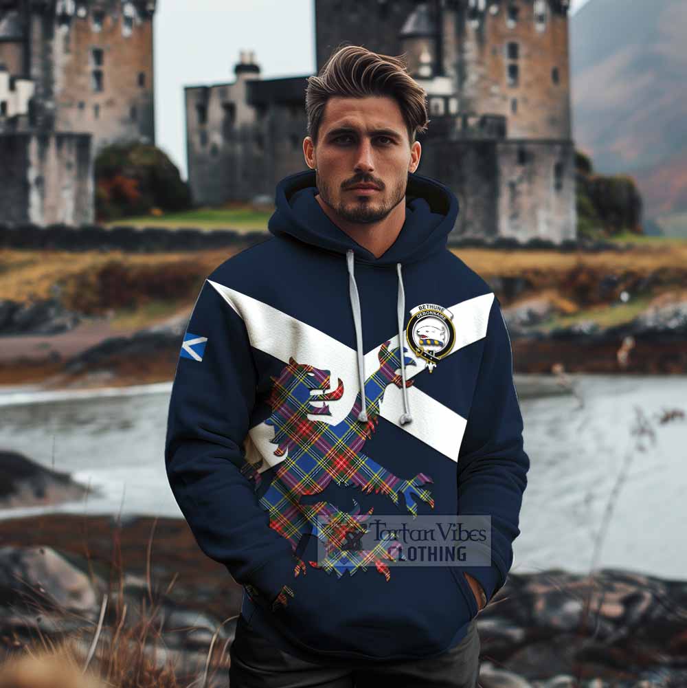 Tartan Vibes Clothing Bethune Tartan Lion Rampant Cotton Hoodie Proudly Display Your Heritage with Alba Gu Brath and Clan Name