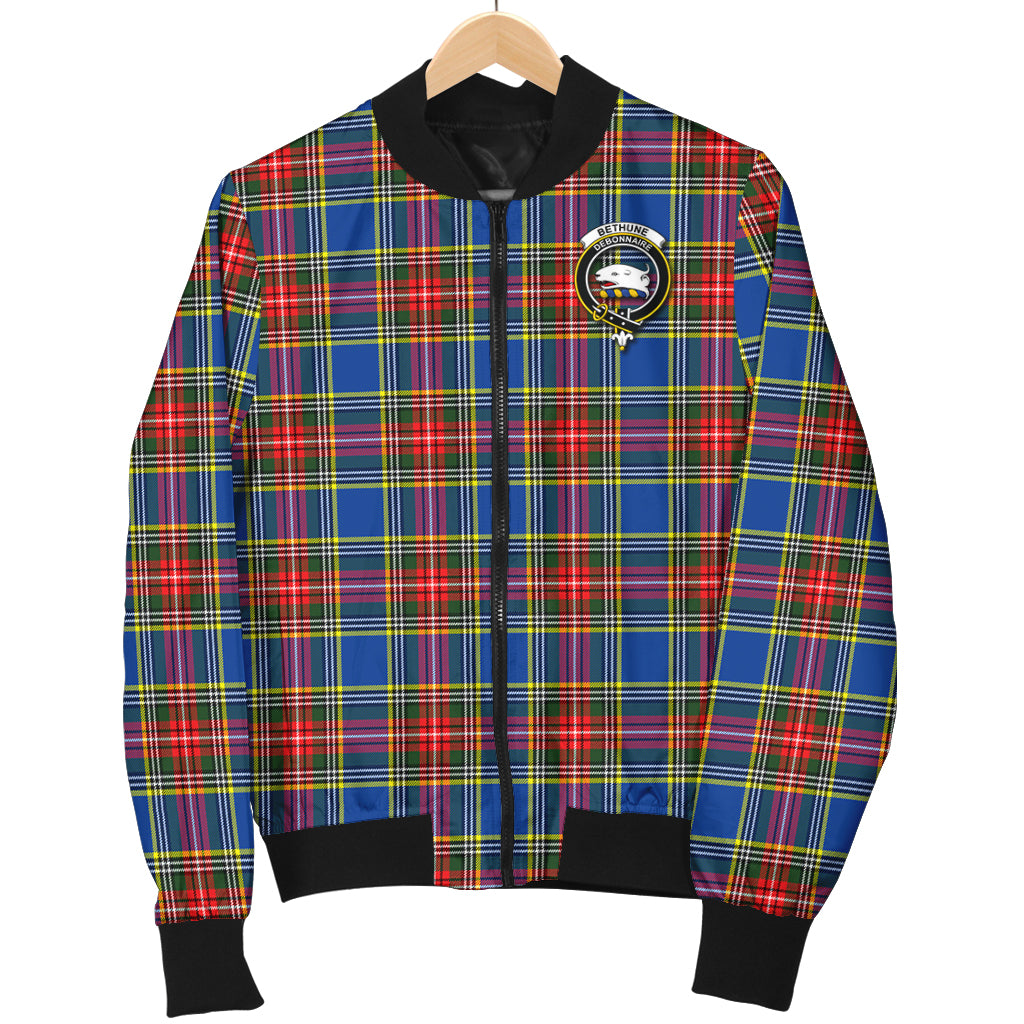 Bethune Tartan Bomber Jacket with Family Crest - Tartanvibesclothing