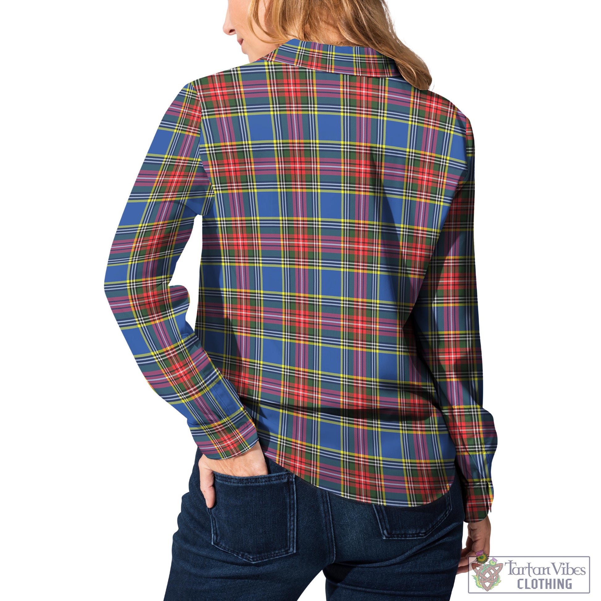 Bethune Tartan Women's Casual Shirt with Family Crest - Tartan Vibes Clothing