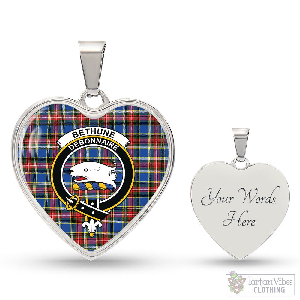 Tartan Vibes Clothing Bethune Tartan Heart Necklace with Family Crest