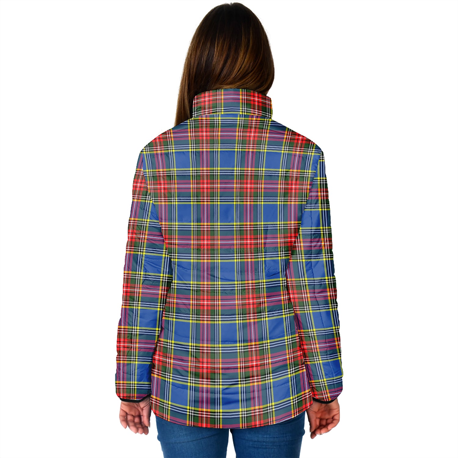 Bethune Tartan Padded Jacket with Family Crest - Tartan Vibes Clothing