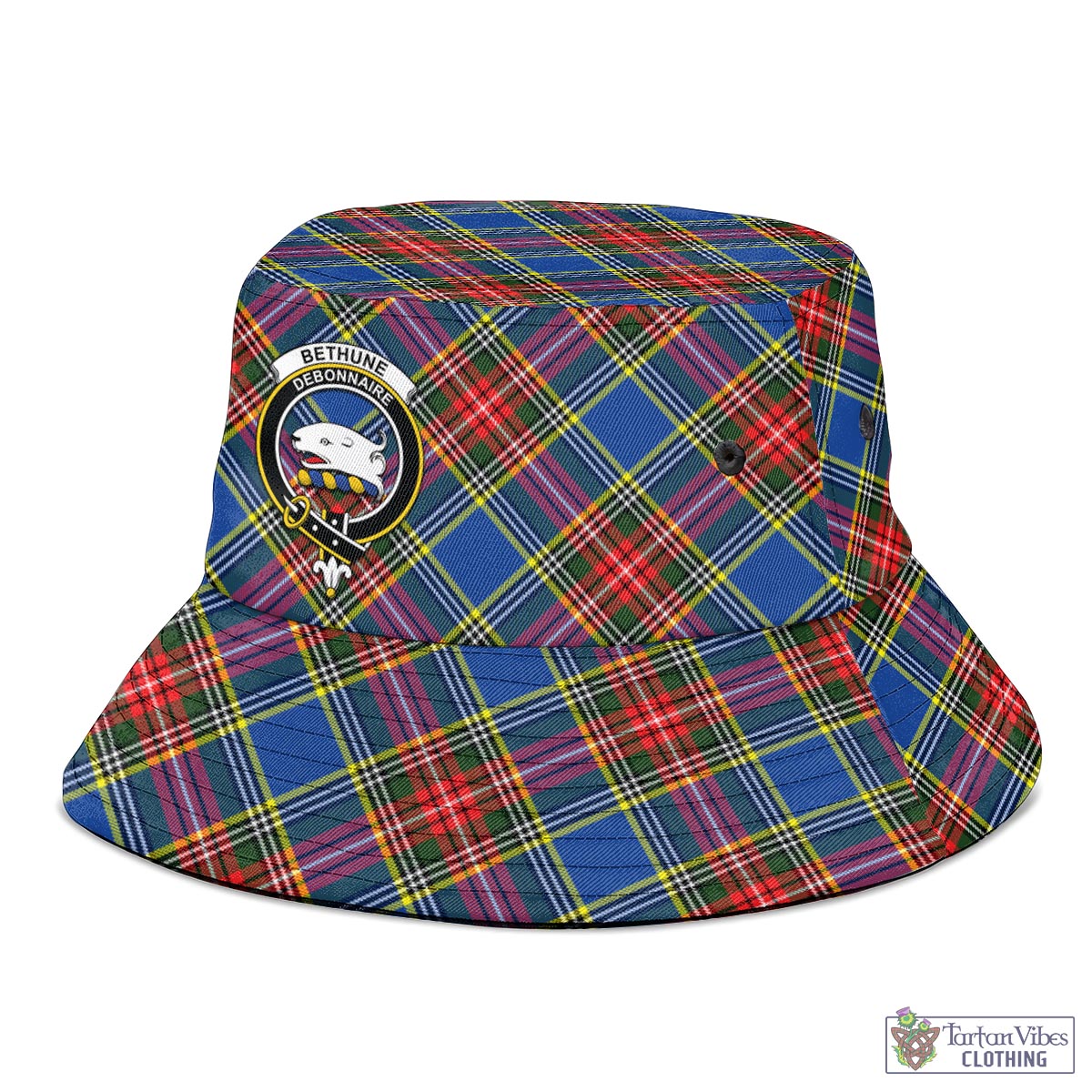 Tartan Vibes Clothing Bethune Tartan Bucket Hat with Family Crest