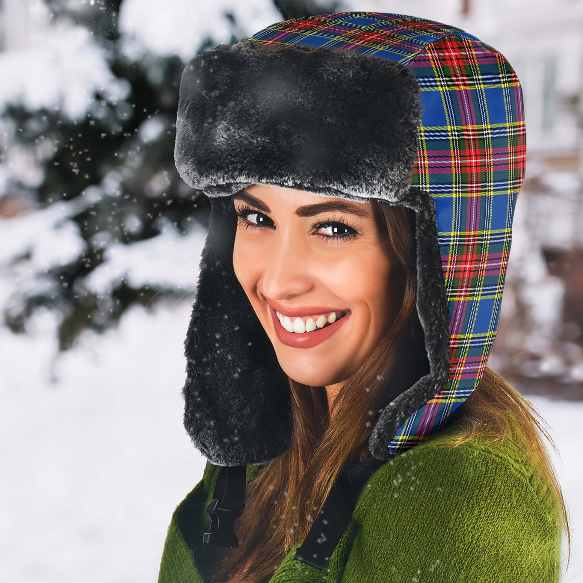 Bethune Tartan Winter Trapper Hat - Tartanvibesclothing