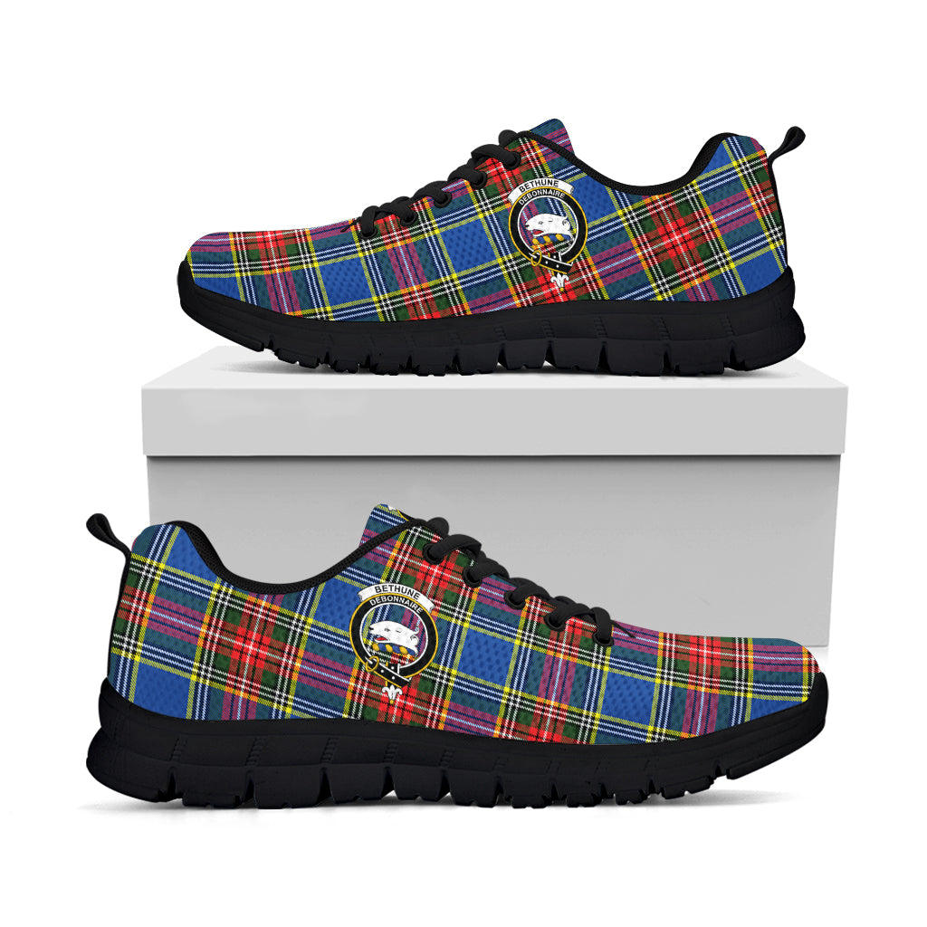 Bethune Tartan Sneakers with Family Crest - Tartan Vibes Clothing