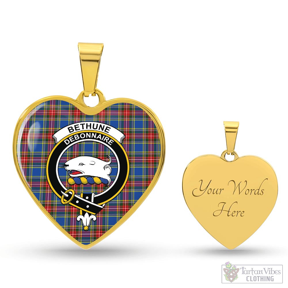 Tartan Vibes Clothing Bethune Tartan Heart Necklace with Family Crest