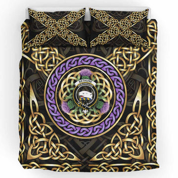 Bethune Clan Crest Bedding Set Celtic Scottish Thistle UK Bedding Set UK King 91*87 inch - Tartan Vibes Clothing