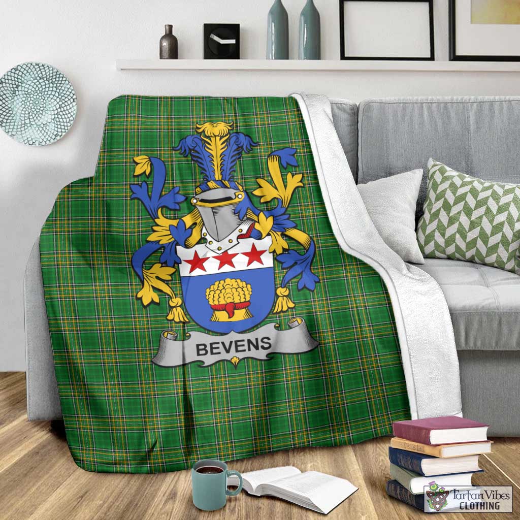 Bevens Irish Clan Tartan Blanket with Coat of Arms - Tartan Vibes Clothing