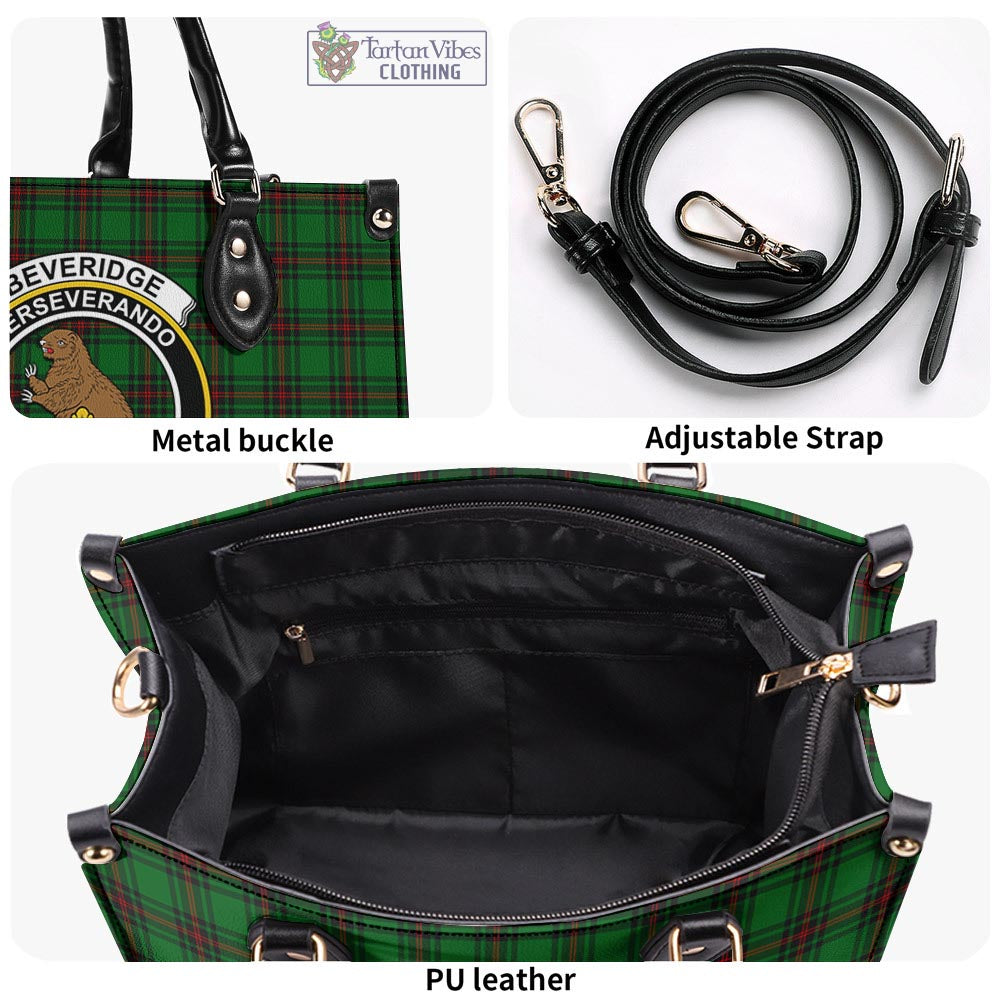 Tartan Vibes Clothing Beveridge Tartan Luxury Leather Handbags with Family Crest