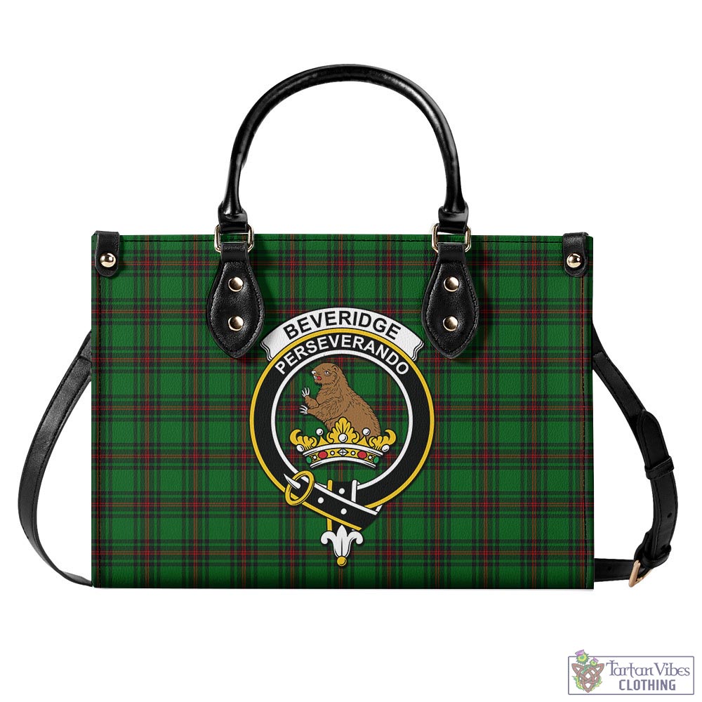 Tartan Vibes Clothing Beveridge Tartan Luxury Leather Handbags with Family Crest