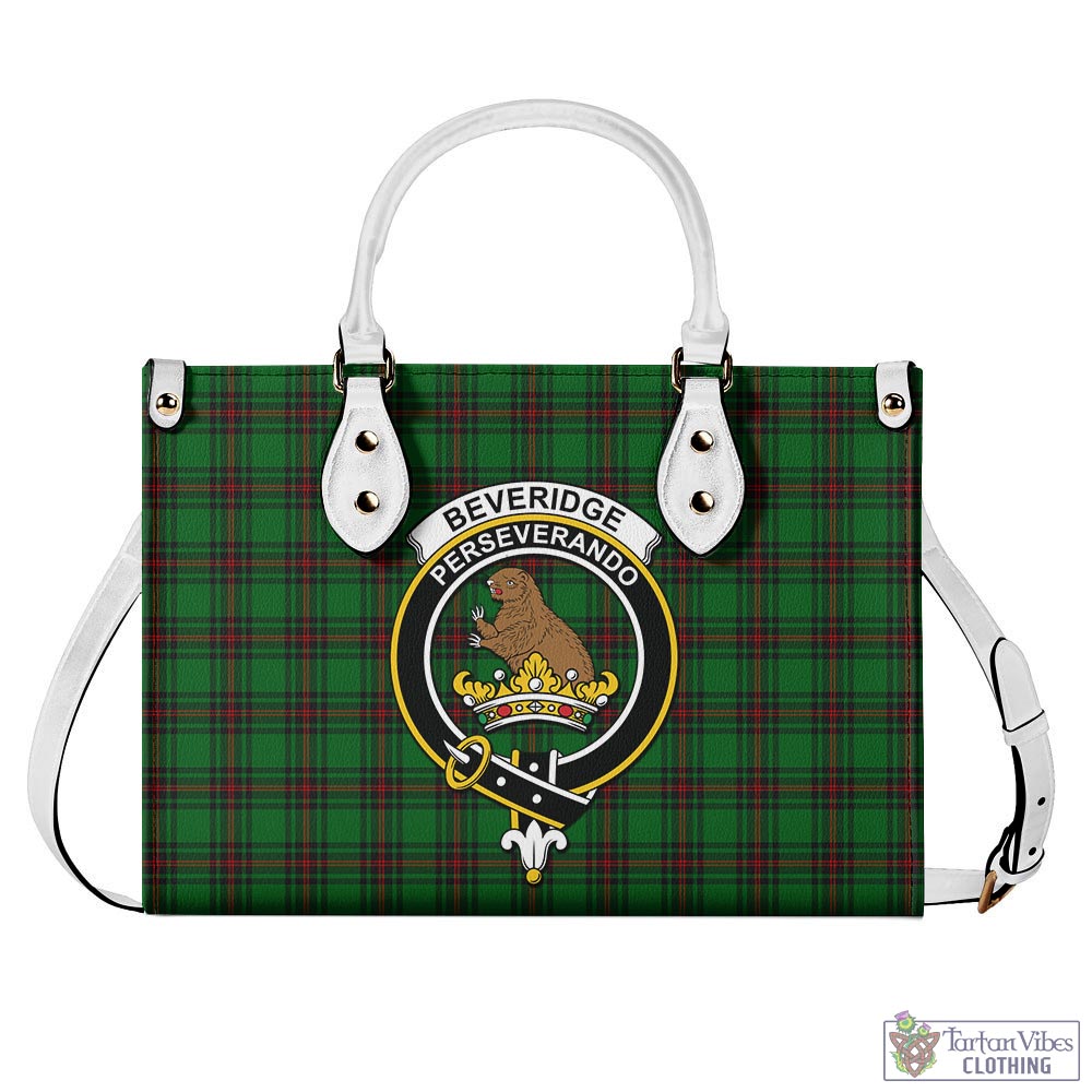 Tartan Vibes Clothing Beveridge Tartan Luxury Leather Handbags with Family Crest