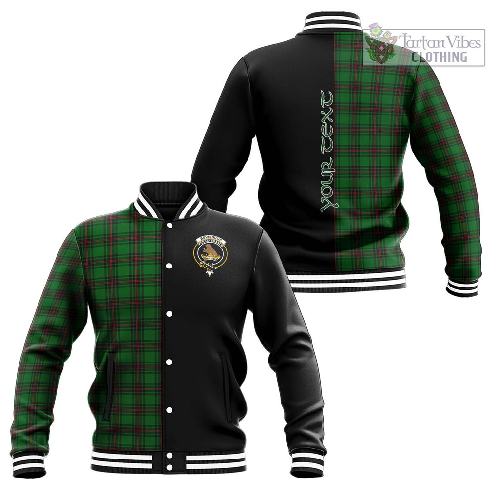 Beveridge Tartan Baseball Jacket with Family Crest and Half Of Me Style Unisex - Tartanvibesclothing Shop