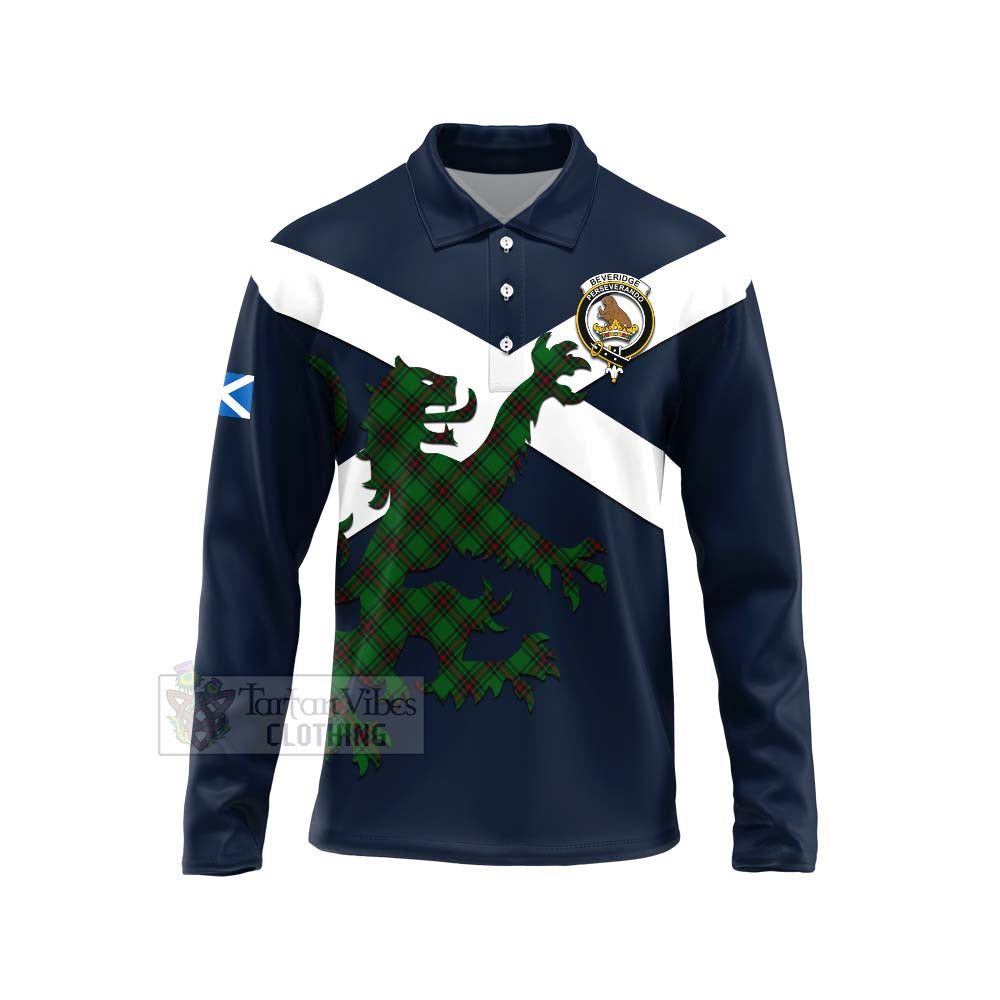 Tartan Vibes Clothing Beveridge Tartan Lion Rampant Long Sleeve Polo Shirt – Proudly Display Your Heritage with Alba Gu Brath and Clan Name