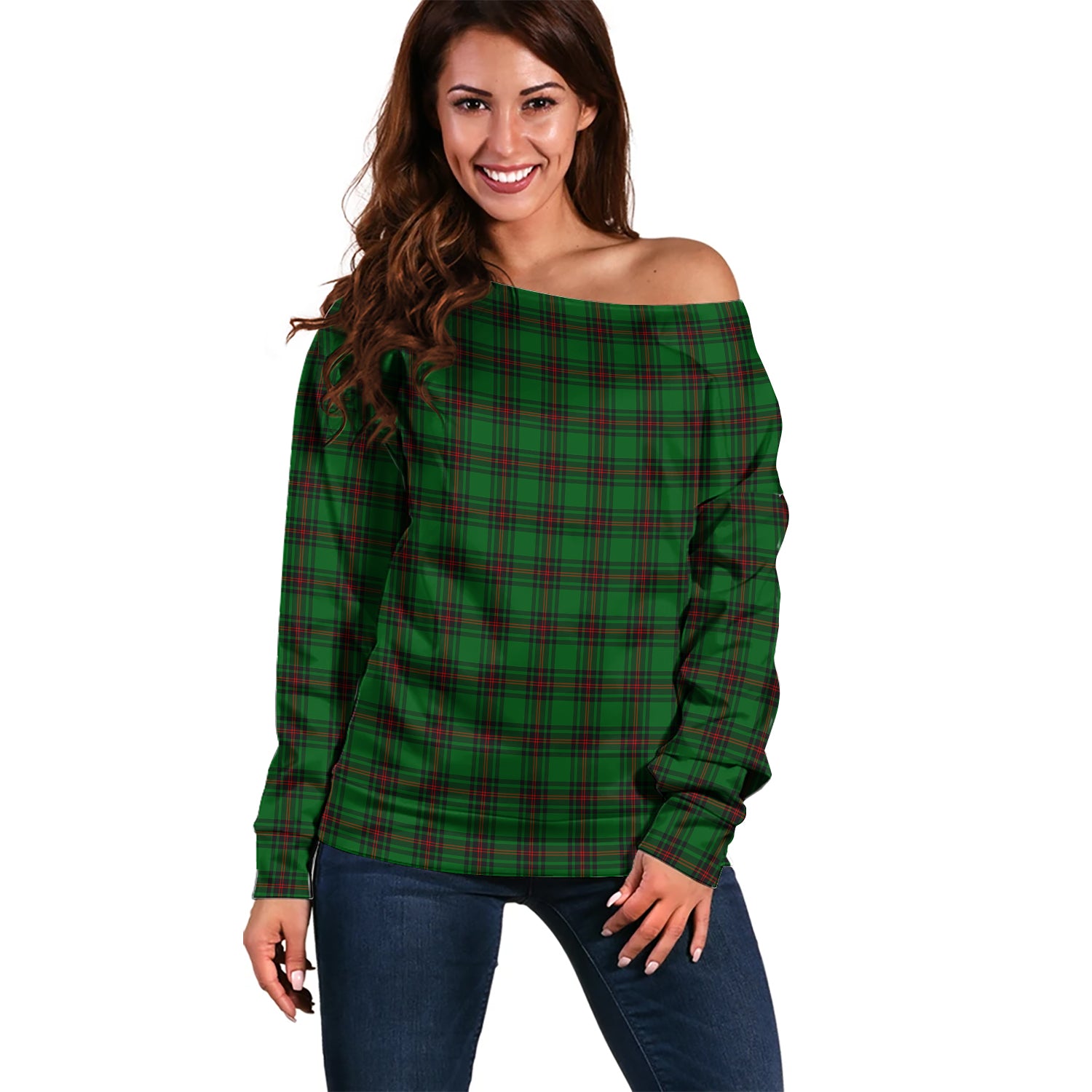 Beveridge Tartan Off Shoulder Women Sweater Women - Tartanvibesclothing