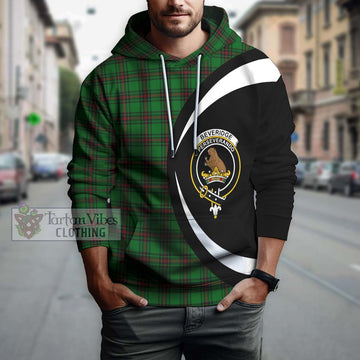 Beveridge Tartan Hoodie with Family Crest Circle Style