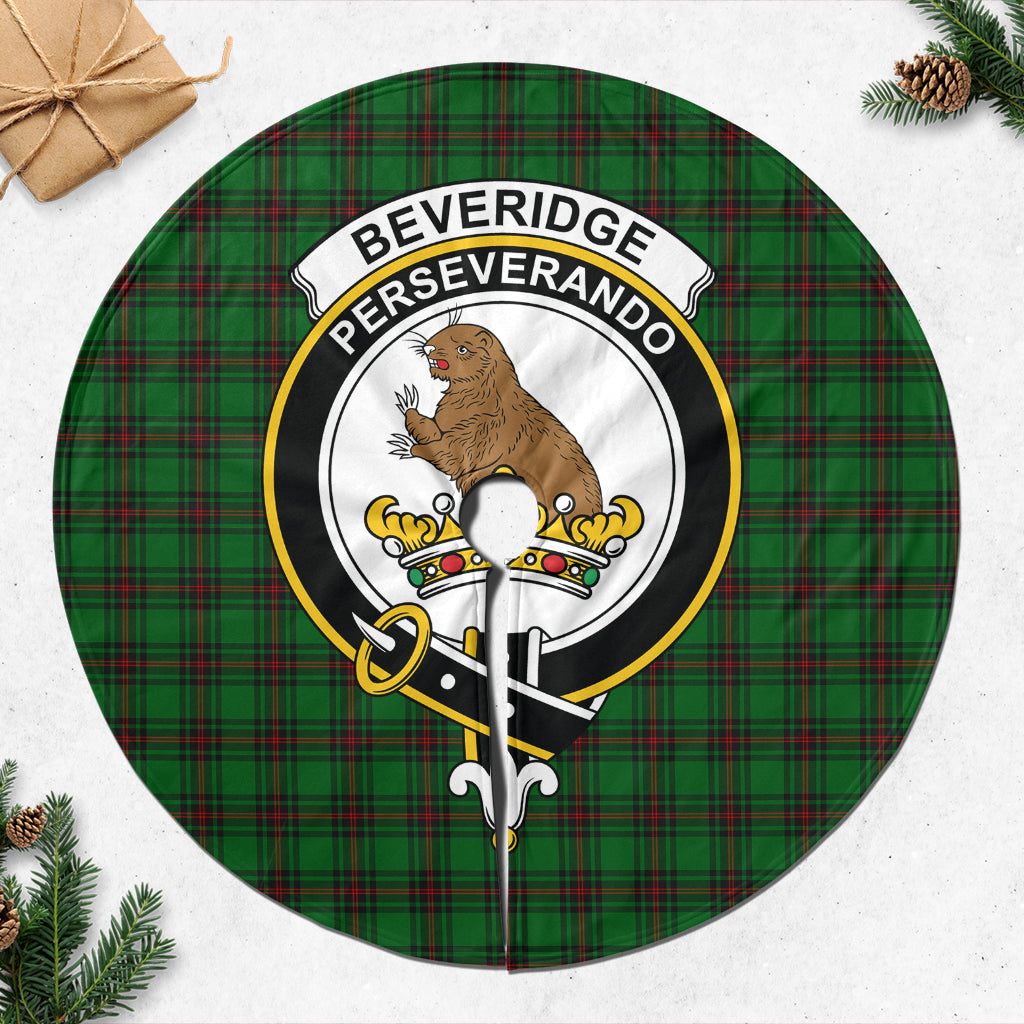 Beveridge Tartan Christmas Tree Skirt with Family Crest - Tartanvibesclothing