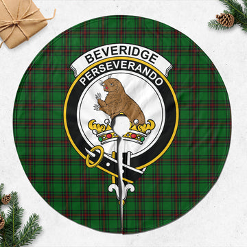 Beveridge Tartan Christmas Tree Skirt with Family Crest