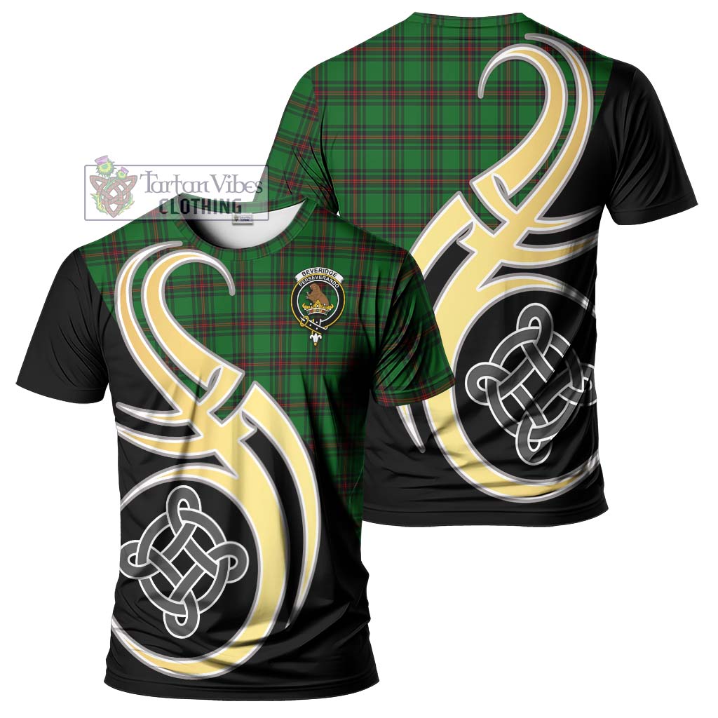 Tartan Vibes Clothing Beveridge Tartan T-Shirt with Family Crest and Celtic Symbol Style