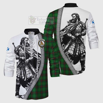 Beveridge Tartan Clan Crest Ghillie Kilt Shirt with Highlander Warrior Celtic Style