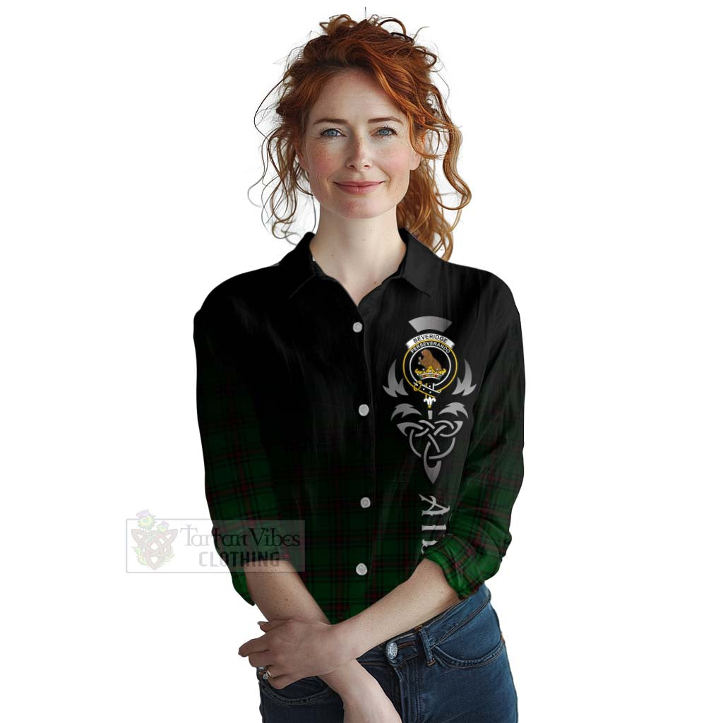 Tartan Vibes Clothing Beveridge Tartan Women's Casual Shirt Featuring Alba Gu Brath Family Crest Celtic Inspired