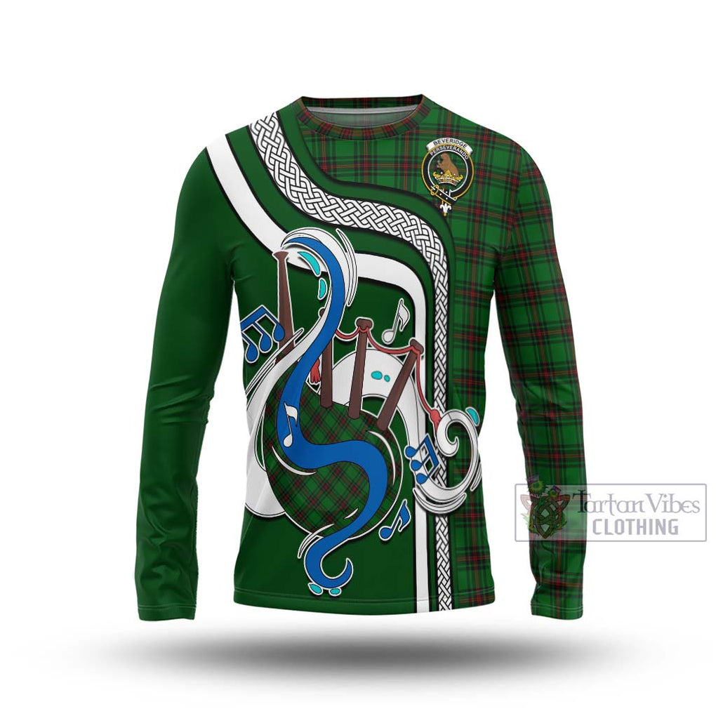 Tartan Vibes Clothing Beveridge Tartan Long Sleeve T-Shirt with Epic Bagpipe Style