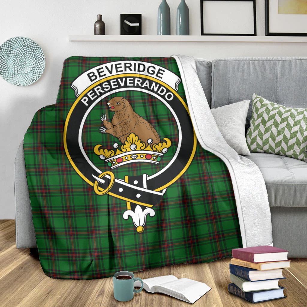 Beveridge Tartan Blanket with Family Crest X-Large 59 x 79 inches 150 x 200 cm - Tartan Vibes Clothing