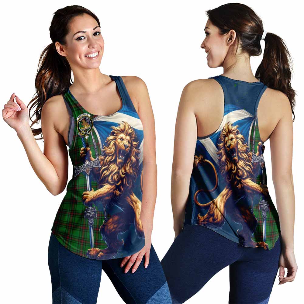 Tartan Vibes Clothing Beveridge Tartan Family Crest Women's Racerback Tanks with Scottish Majestic Lion