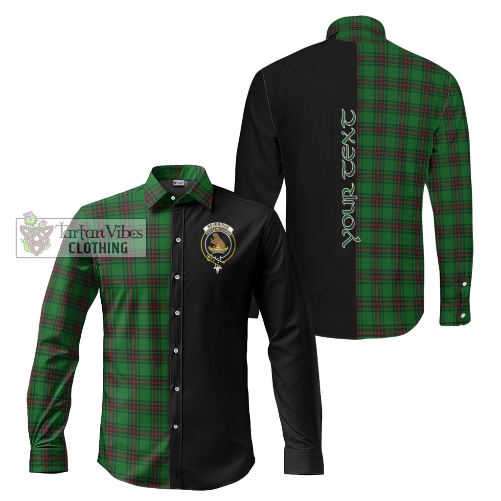 Beveridge Tartan Long Sleeve Button Shirt with Family Crest and Half Of Me Style Men's Shirt S - Tartanvibesclothing Shop