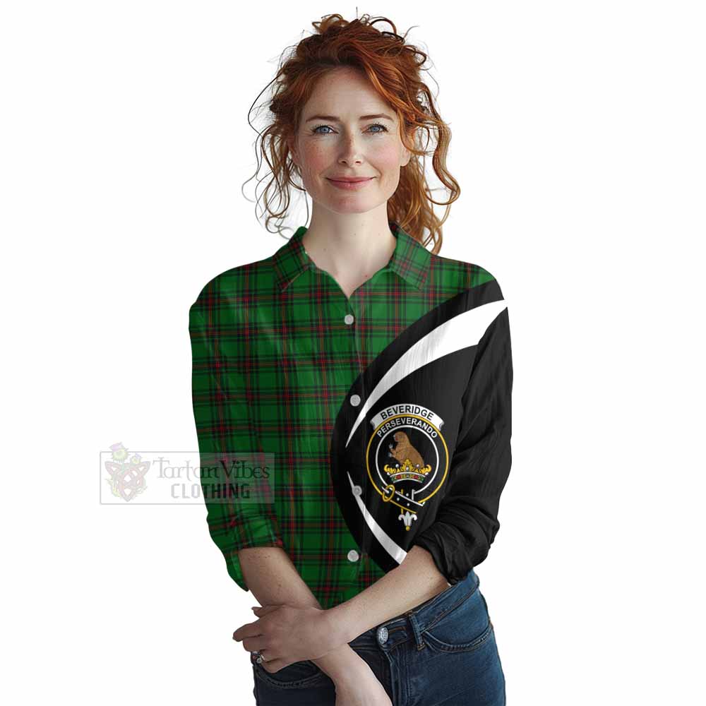 Tartan Vibes Clothing Beveridge Tartan Women's Casual Shirt with Family Crest Circle Style