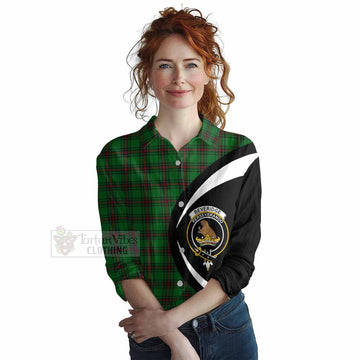 Beveridge Tartan Women's Casual Shirt with Family Crest Circle Style