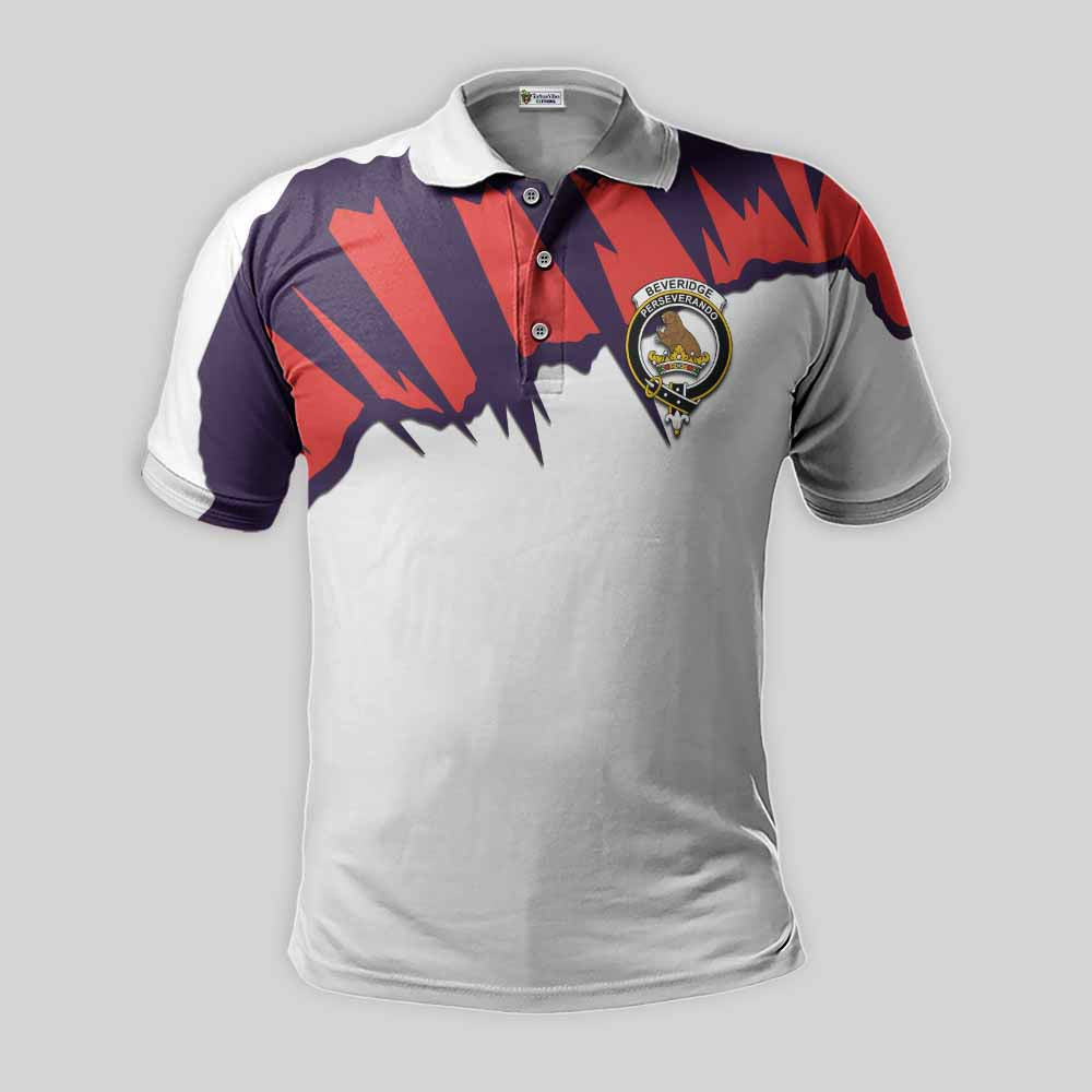 Beveridge Clan Crest Polo Shirt with Retro Sport Style Kid - 2D-tartanvibesclothing