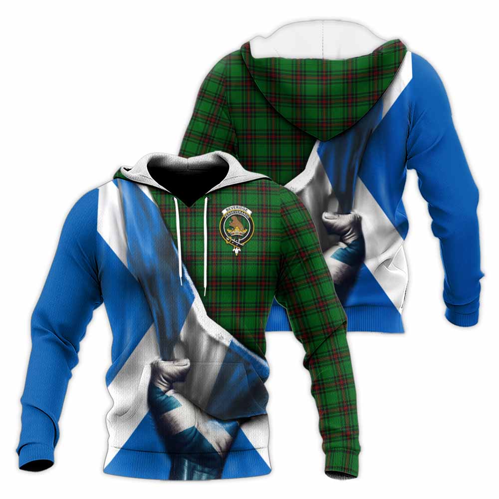 Tartan Vibes Clothing Beveridge Tartan Knitted Hoodie with Family Crest Scotland Patriotic Style