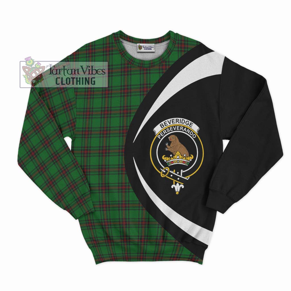 Beveridge Tartan Sweatshirt with Family Crest Circle Style Unisex - Tartan Vibes Clothing