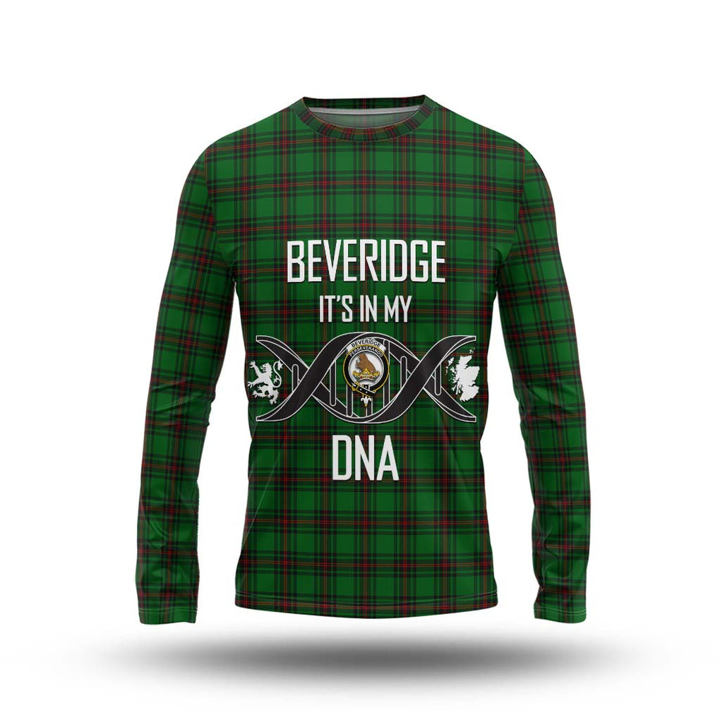 Beveridge Tartan Long Sleeve T-Shirt with Family Crest DNA In Me Style Unisex - Tartanvibesclothing Shop