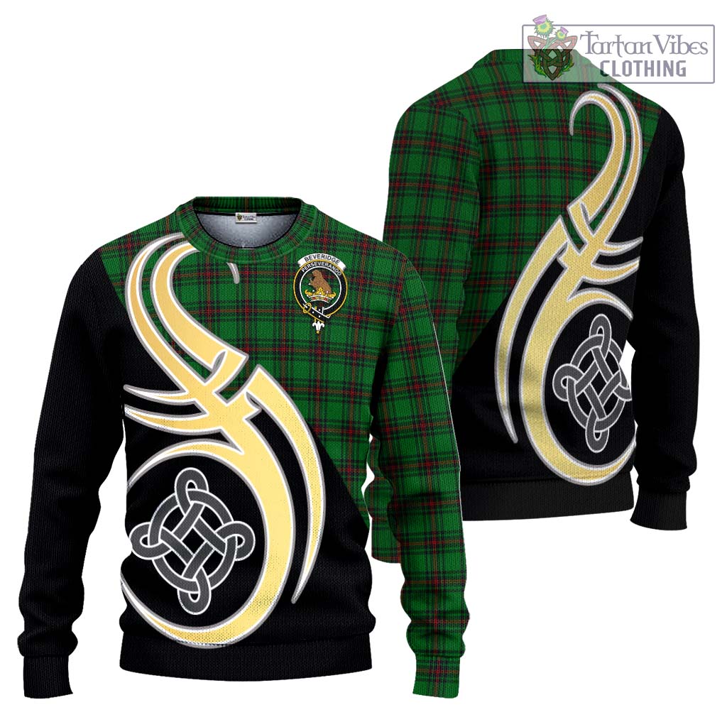 Beveridge Tartan Knitted Sweater with Family Crest and Celtic Symbol Style Unisex - Tartan Vibes Clothing