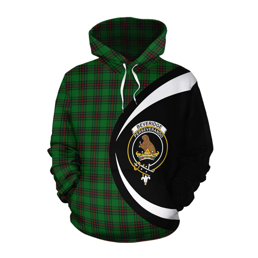 Tartan Vibes Clothing Beveridge Tartan Cotton Hoodie with Family Crest Circle Style