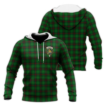 Beveridge Tartan Knitted Hoodie with Family Crest