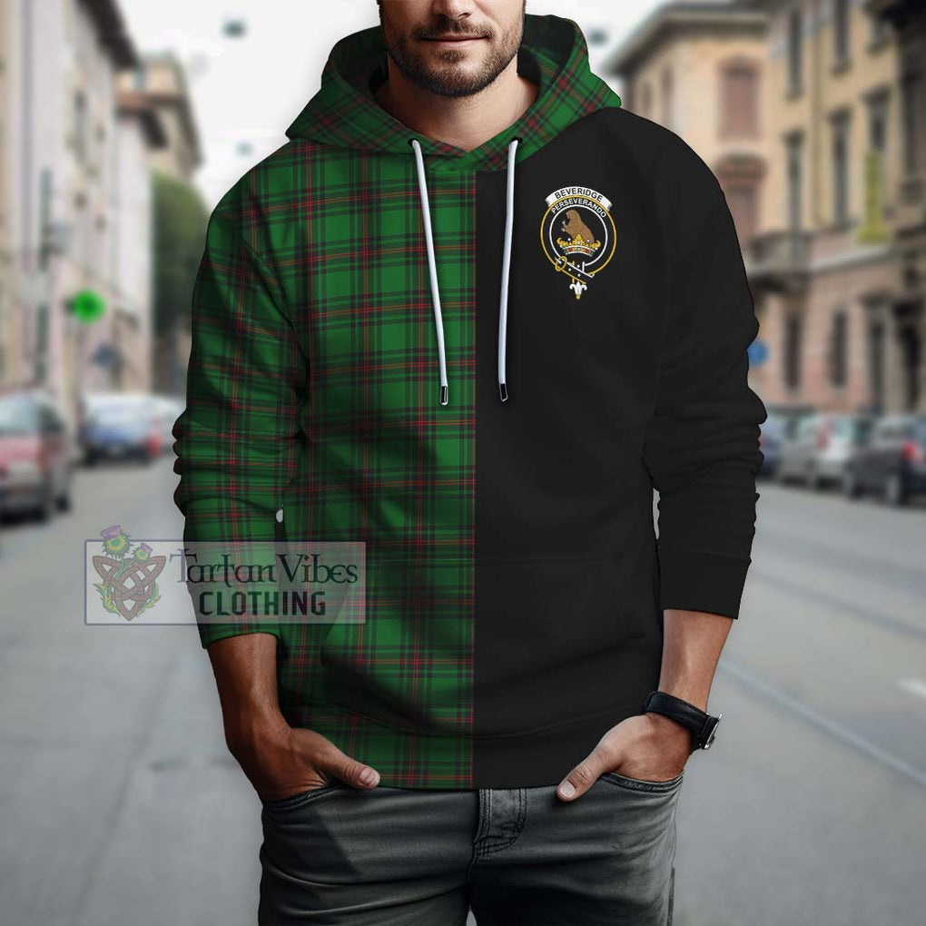 Beveridge Tartan Hoodie with Family Crest and Half Of Me Style Zip Hoodie - Tartanvibesclothing Shop