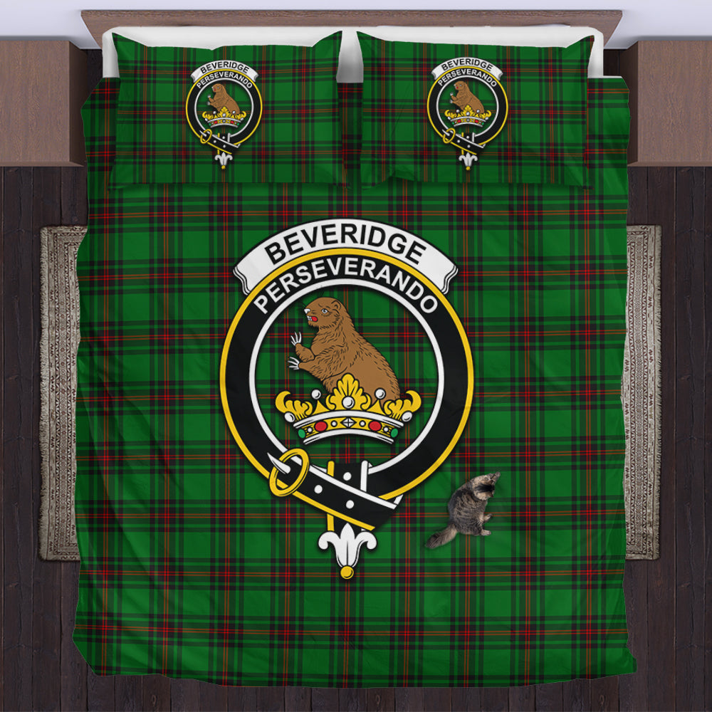 Beveridge Tartan Bedding Set with Family Crest US Bedding Set - Tartan Vibes Clothing