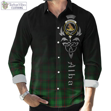 Beveridge Tartan Long Sleeve Button Up Featuring Alba Gu Brath Family Crest Celtic Inspired