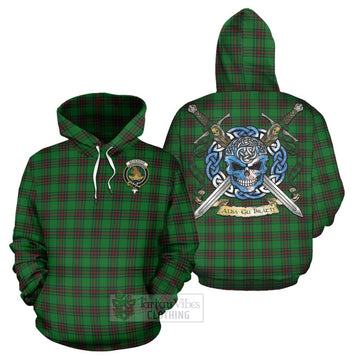 Beveridge Tartan Hoodie with Family Crest Celtic Skull Style