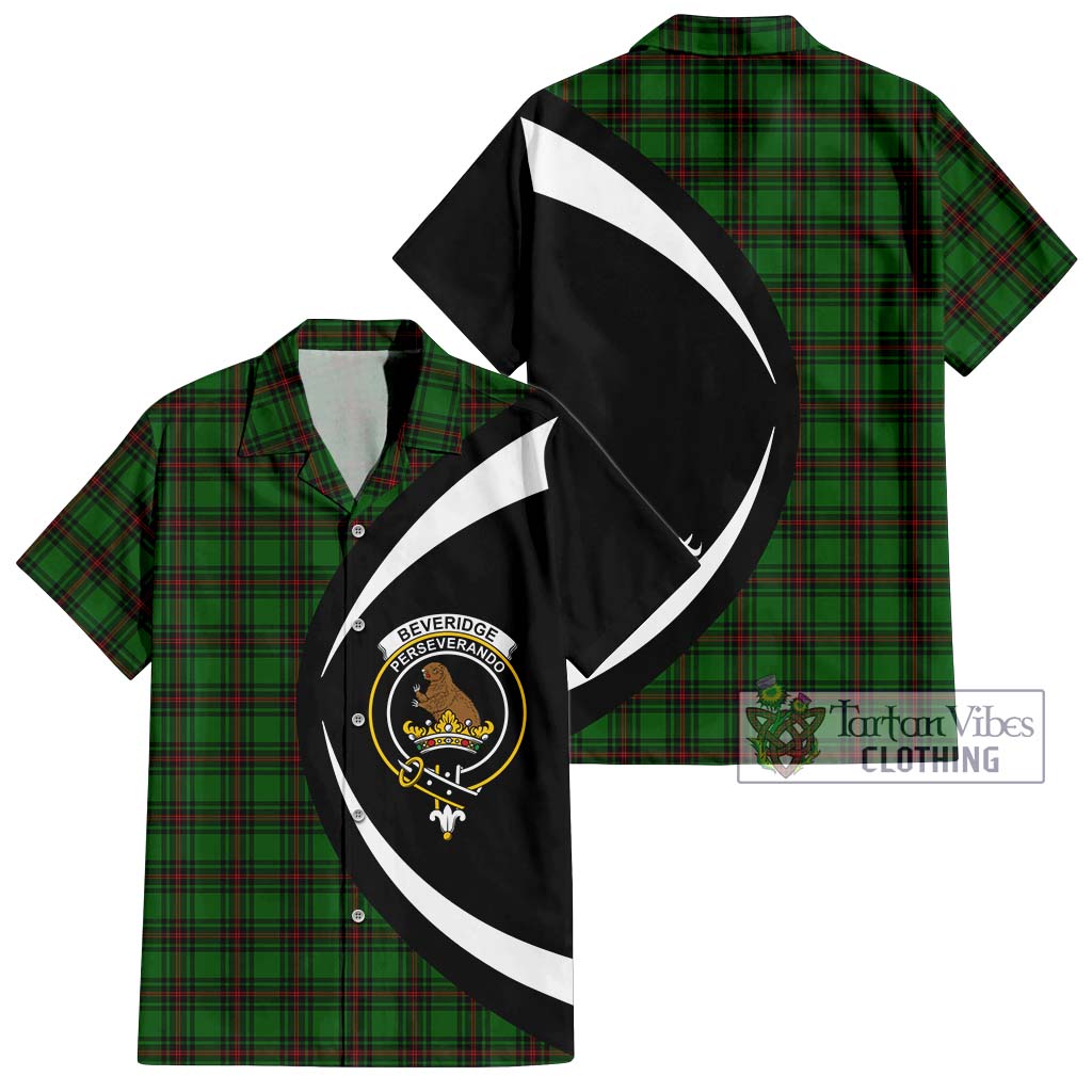 Beveridge Tartan Short Sleeve Button Up with Family Crest Circle Style Kid - Tartan Vibes Clothing