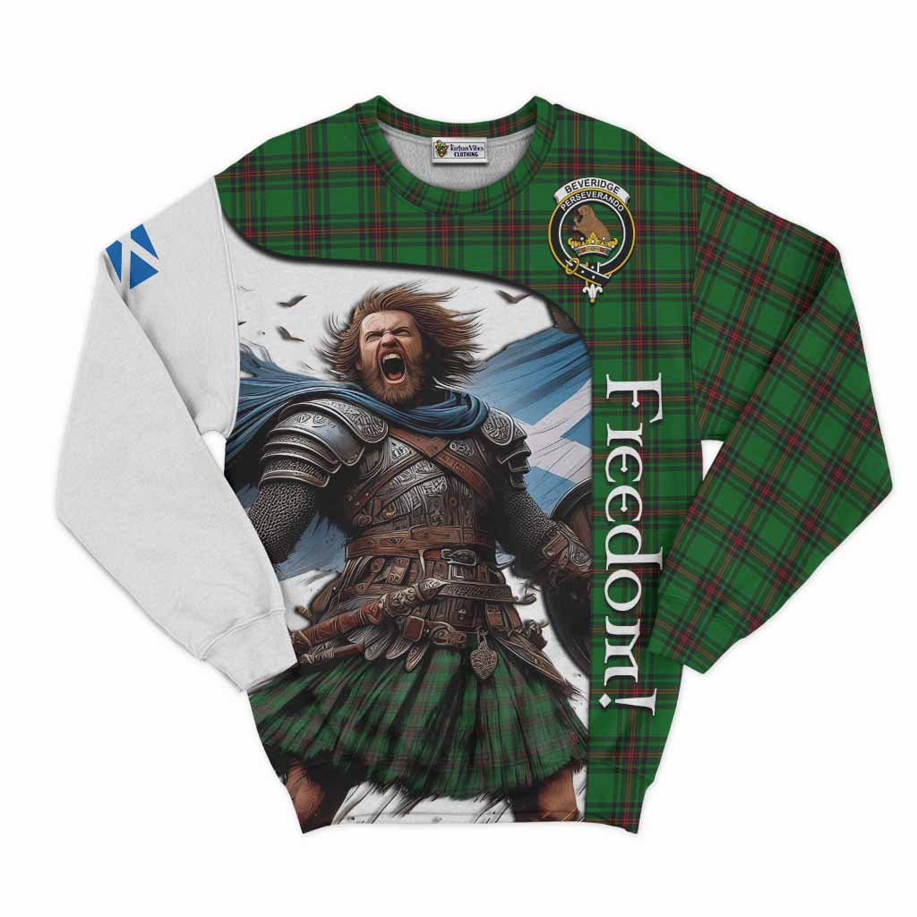 Tartan Vibes Clothing Beveridge Crest Tartan Sweatshirt Inspired by the Freedom of Scottish Warrior