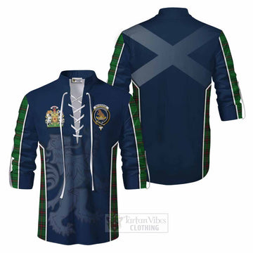 Beveridge Tartan Ghillie Kilt Shirt with Family Crest and Lion Rampant Vibes Sport Style