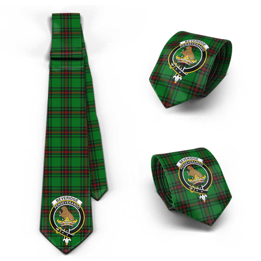 Beveridge Tartan Classic Necktie with Family Crest Necktie One Size - Tartan Vibes Clothing