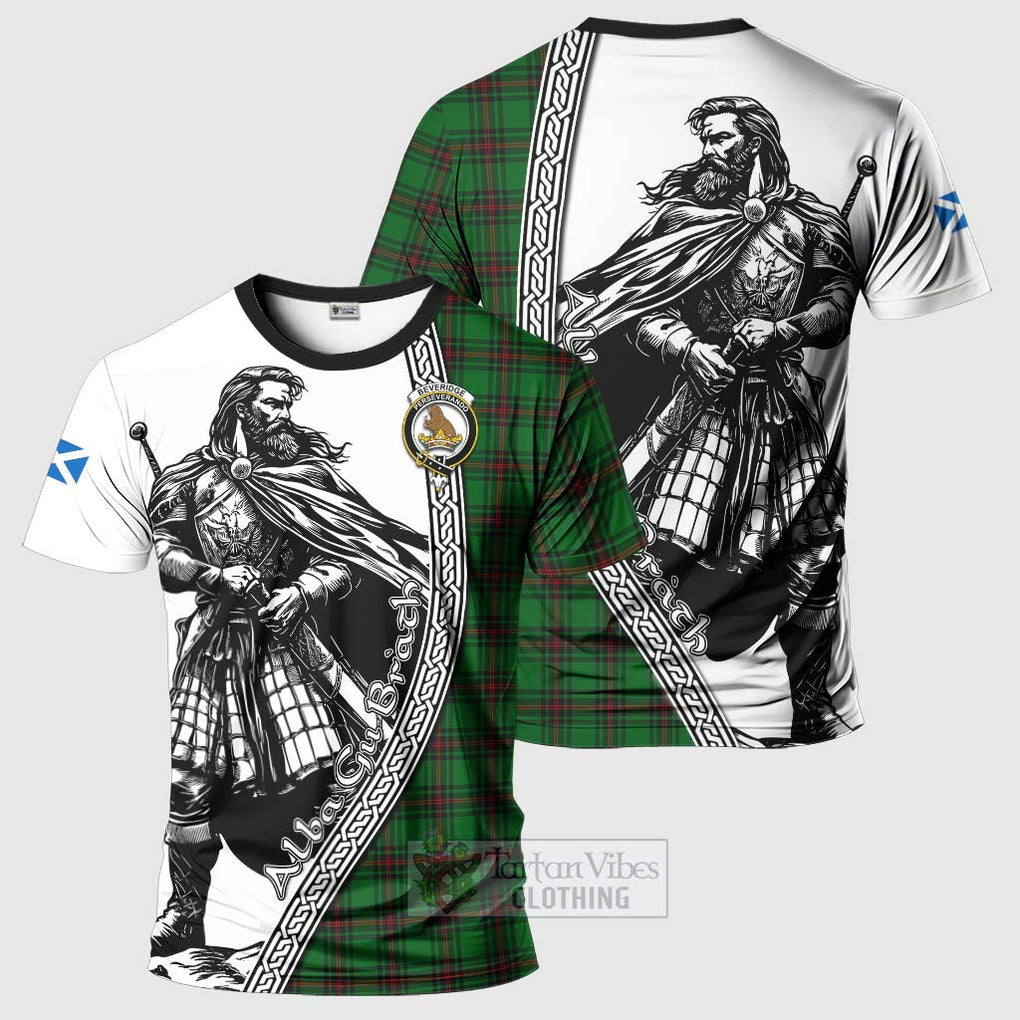 Tartan Vibes Clothing Beveridge Tartan Clan Crest T-Shirt with Highlander Warrior Celtic Style