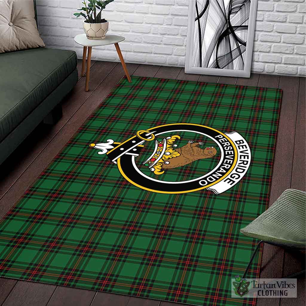 Tartan Vibes Clothing Beveridge Tartan Area Rug with Family Crest